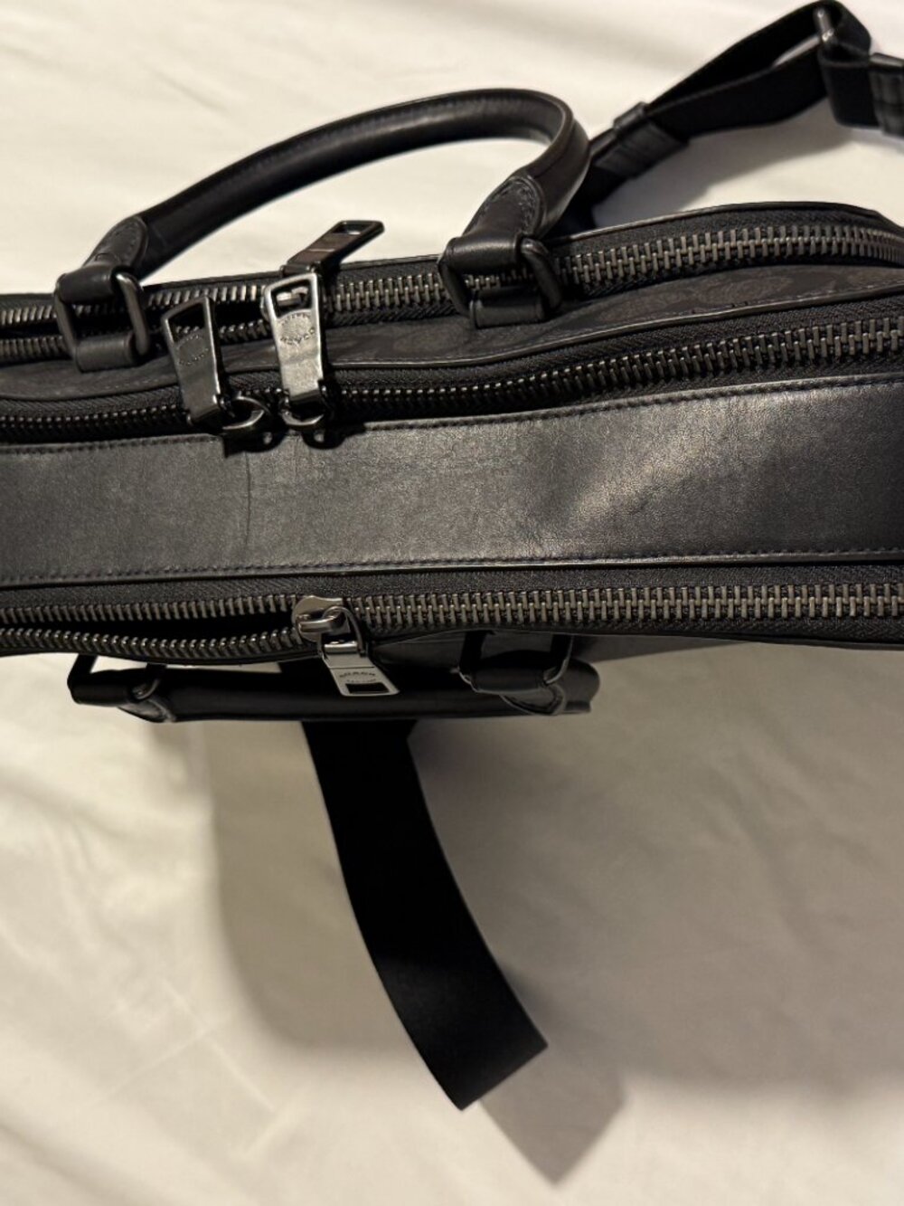 Coach Ethan Brief Charcoal Signature Canvas Briefcase Laptop Bag for 15" Laptop - Picture 5 of 6